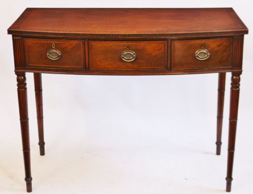 George 111 Mahogany 3 Drawer Bowfront Side Serving Table