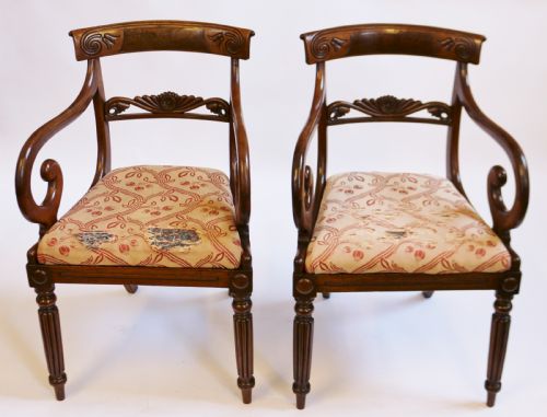 George 1v Mahogany Pair of Armchairs