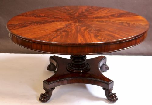 George 1v Flared Mahogany Round Segmented Top Pedestal Centre Table
