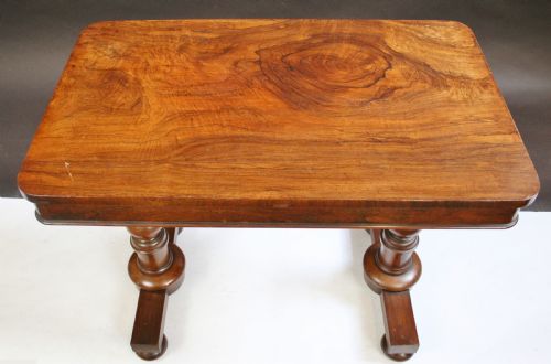 WILLIAM1V ROSEWOOD END TURNED SUPPORT CENTRE TABLE WITH END DRAWERS - ADDITIONAL PHOTO 3