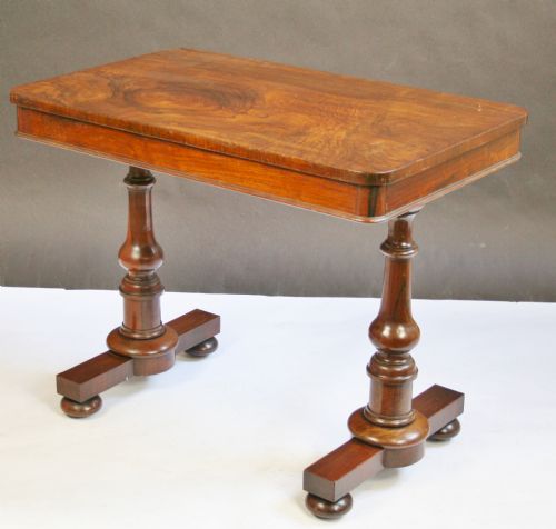 WILLIAM1V ROSEWOOD END TURNED SUPPORT CENTRE TABLE WITH END DRAWERS - ADDITIONAL PHOTO 4