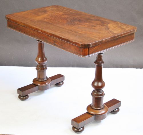 WILLIAM1V ROSEWOOD END TURNED SUPPORT CENTRE TABLE WITH END DRAWERS - ADDITIONAL PHOTO 5