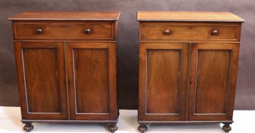 Fine and Rare Pair of Regency Rosewood Side Cabinets