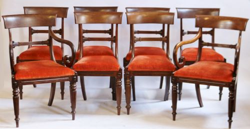 George 1v Mahogany Set of 6 & 2 Dining Chairs