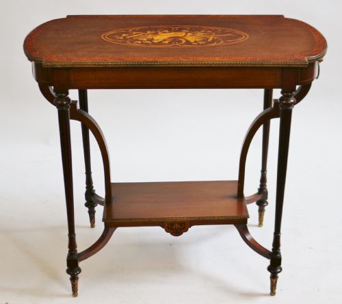 Edwardian Mahogany Inlaid & Brass Decorated Centre Table