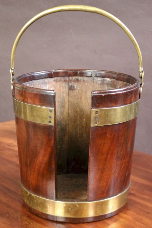 George III Mahogany Brass Bound Plate Bucket