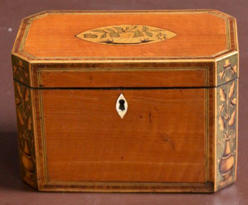 Regency Satinwood Inlaid Tea Caddy