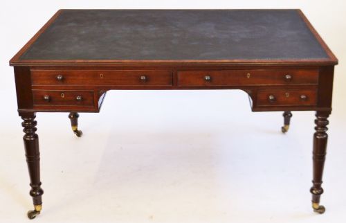 George 1v Mahogany 8 Drawer Partners Writing Table
