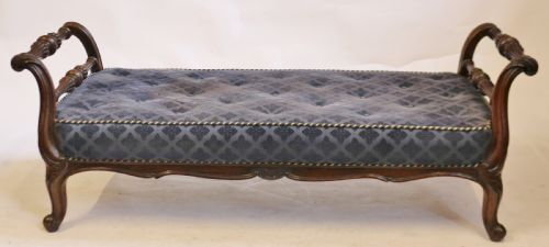 Early Victorian Large Rosewood Stool on Cabriole Legs