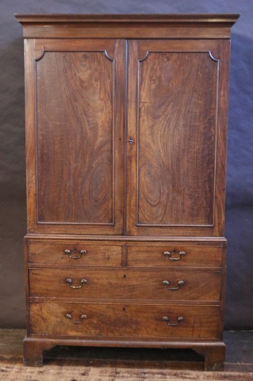 George 111 Mahogany Linen Press