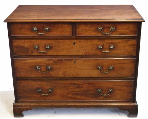 George 111 Mahogany Chest of 2 Short and Three Long Drawers
