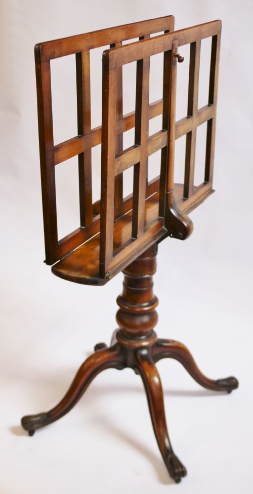 Early Victorian Walnut Portfolio Stand on Pedestal Base