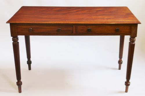 Early Victorian Mahogany Two Drawer Side Table