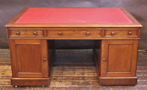 VICTORIAN MAHOGANY 3 PART PARTNERS DESK - ADDITIONAL PHOTO 3