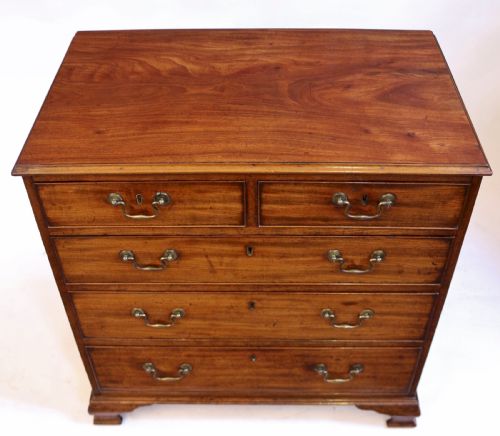 GEORGE111 SMALL MAHOGANY 5 DRAWER CHEST ON OG FEET - ADDITIONAL PHOTO 3