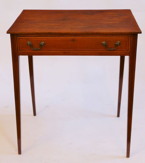 George 111 Mahogany Line Inlaid 1 Drawer Side Table