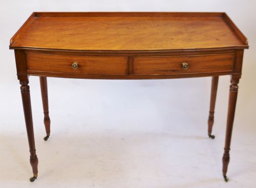 George 1v Mahogany Bow Front 2 Drawer Side Table