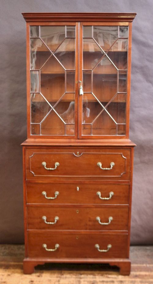 George 111 Mahogany Secretaire Chest Base Bookcase