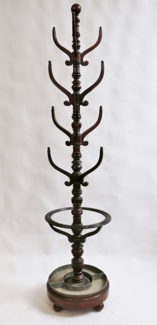 George 1v Mahogany Tall Turned Pole Hat and Stick Hallstand
