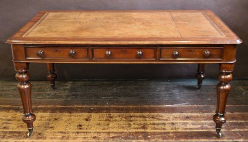 William 1v Mahogany 6 Drawer Partners Writing Table
