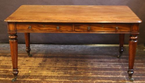 George 1v Mahogany 3 Drawer Writing Table by T. Willson