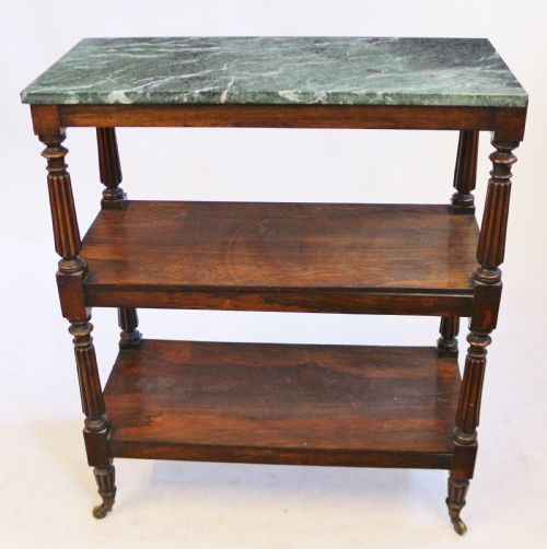 William 1v Rosewood Marble Top Dumb Waiter