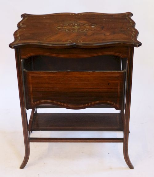 Edwardian Rosewood Inlaid 4 Flap Tea Table
