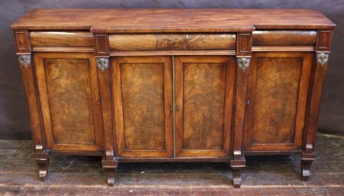 George IV Flared Mahogany 4 Door Breakfront Side Cabinet
