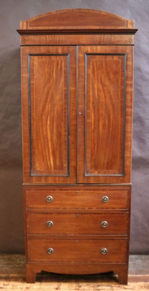 George 111 Mahogany Narrow Linen Press