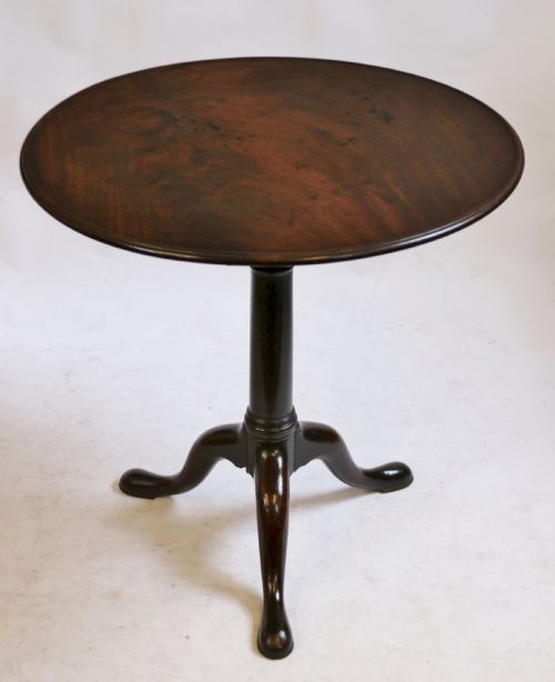 Fine Early George 111 Mahogany Round Birdcage Tripod Table