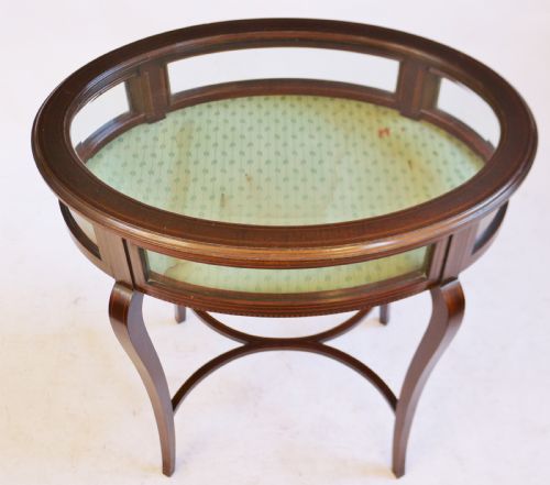 EDWARDIAN INLAID MAHOGANY OVAL BIJOUTERIE TABLE - ADDITIONAL PHOTO 2