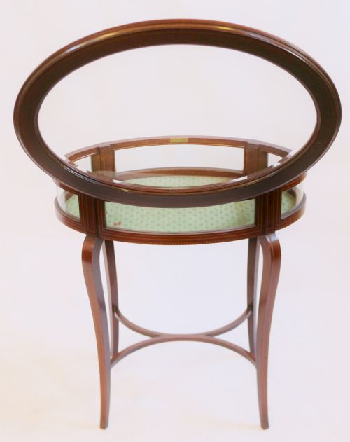 EDWARDIAN INLAID MAHOGANY OVAL BIJOUTERIE TABLE - ADDITIONAL PHOTO 4