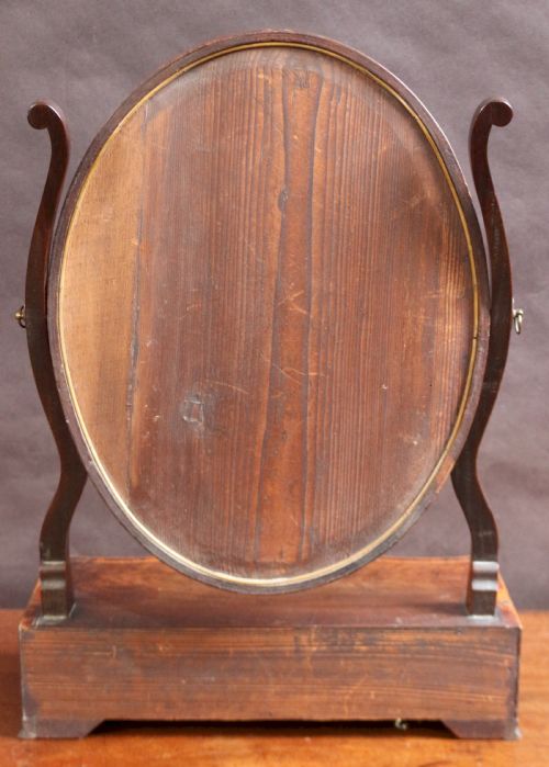 GEORGE 111 MAHOGANY 3 DRAWER SERPENTINE OVAL DRESSING MIRROR - ADDITIONAL PHOTO 5