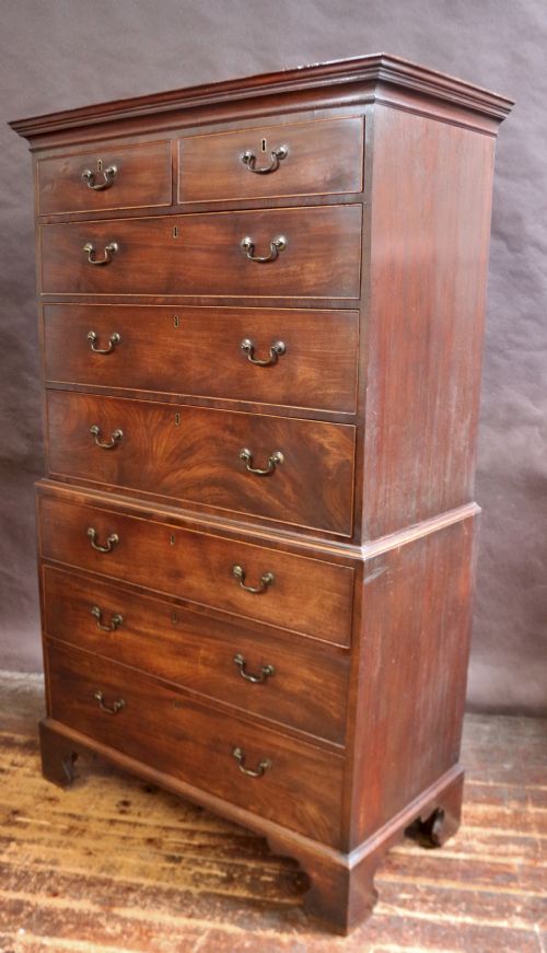 GEORGE 111 MAHOGANY CHEST ON CHEST - ADDITIONAL PHOTO 2