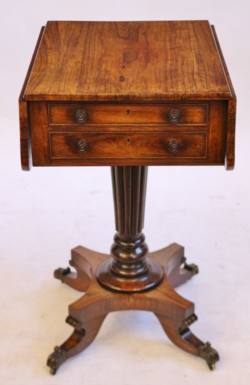 William 1v Rosewood Pedestal Dropleaf Table