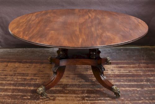 Regency Mahogany Large Round Tilt Top Dining Table