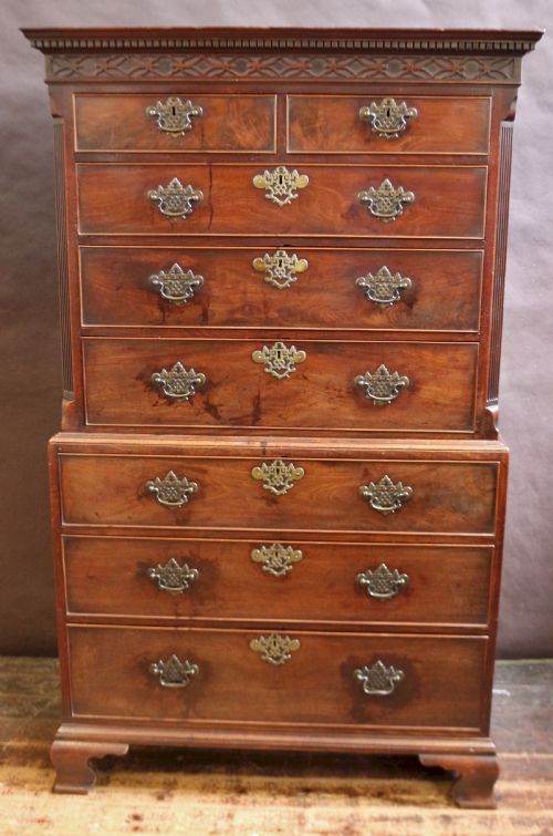 Fine George 111 Mahogany Tallboy Chest on Chest