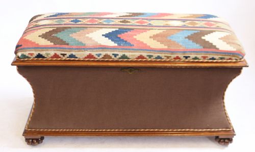 Victorian Mahogany Framed Box Ottoman