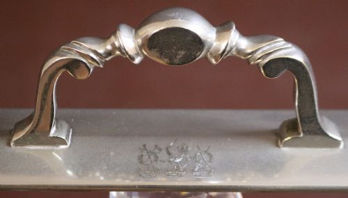 LATE 19C 3 BOTTLE COROMANDEL SILVER PLATED DECANTER BY THE GOLDSMITH CO - ADDITIONAL PHOTO 11