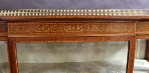 FINE QUALITY SINGLE DOOR MAHOGANY SATINWOOD INLAID DISPLAY CABINET - ADDITIONAL PHOTO 6