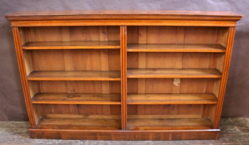 Late Victorian Solid Walnut Open Bookcase.