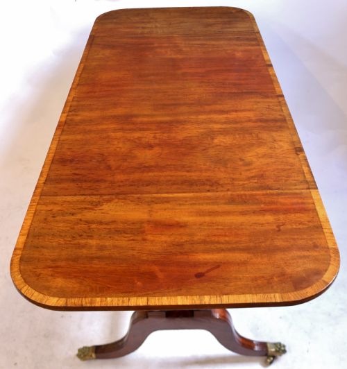REGENCY MAHOGANY SATINWOOD BANDED SOFA TABLE - ADDITIONAL PHOTO 4