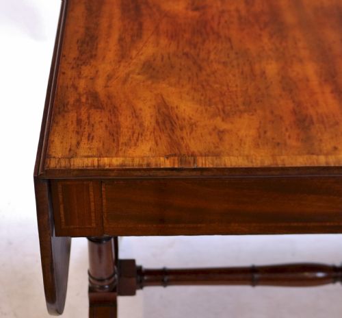 REGENCY MAHOGANY SATINWOOD BANDED SOFA TABLE - ADDITIONAL PHOTO 8