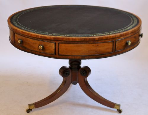 Regency Mahogany Pedestal Drum Table