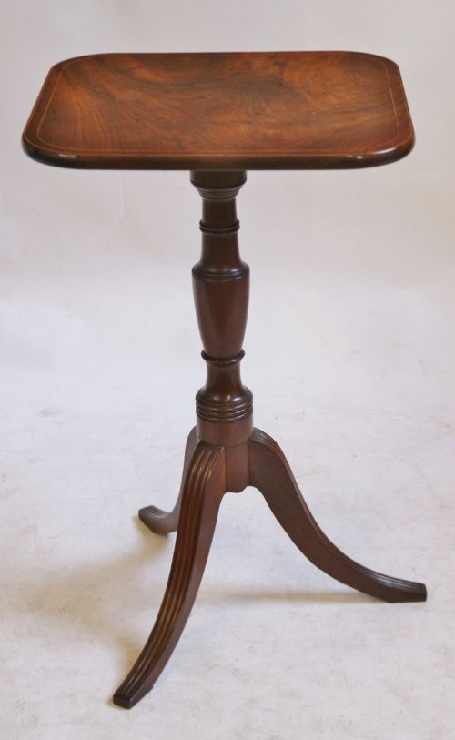 Regency Mahogany Square Tilt-top Wine Table.