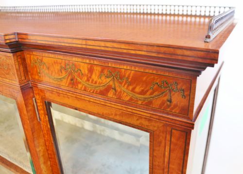 FINE QUALITY SINGLE DOOR SATINWOOD INLAID DISPLAY CABINET - ADDITIONAL PHOTO 3
