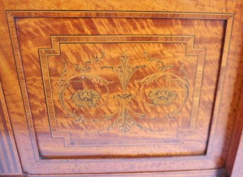 FINE QUALITY SINGLE DOOR SATINWOOD INLAID DISPLAY CABINET - ADDITIONAL PHOTO 4