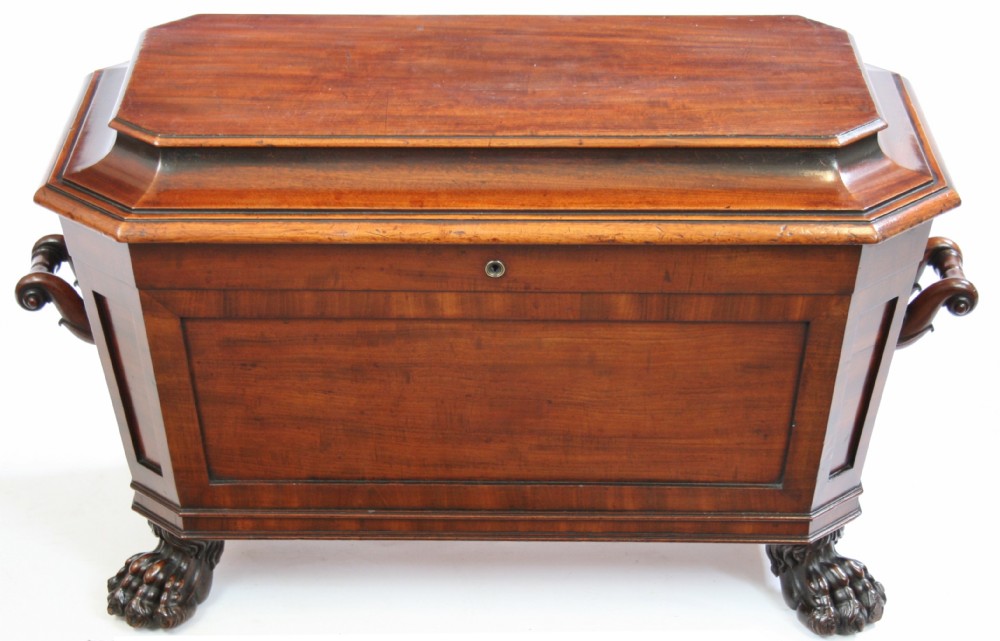 George 1V Mahogany Sarcophagus Wine Cooler by Wilkinson.