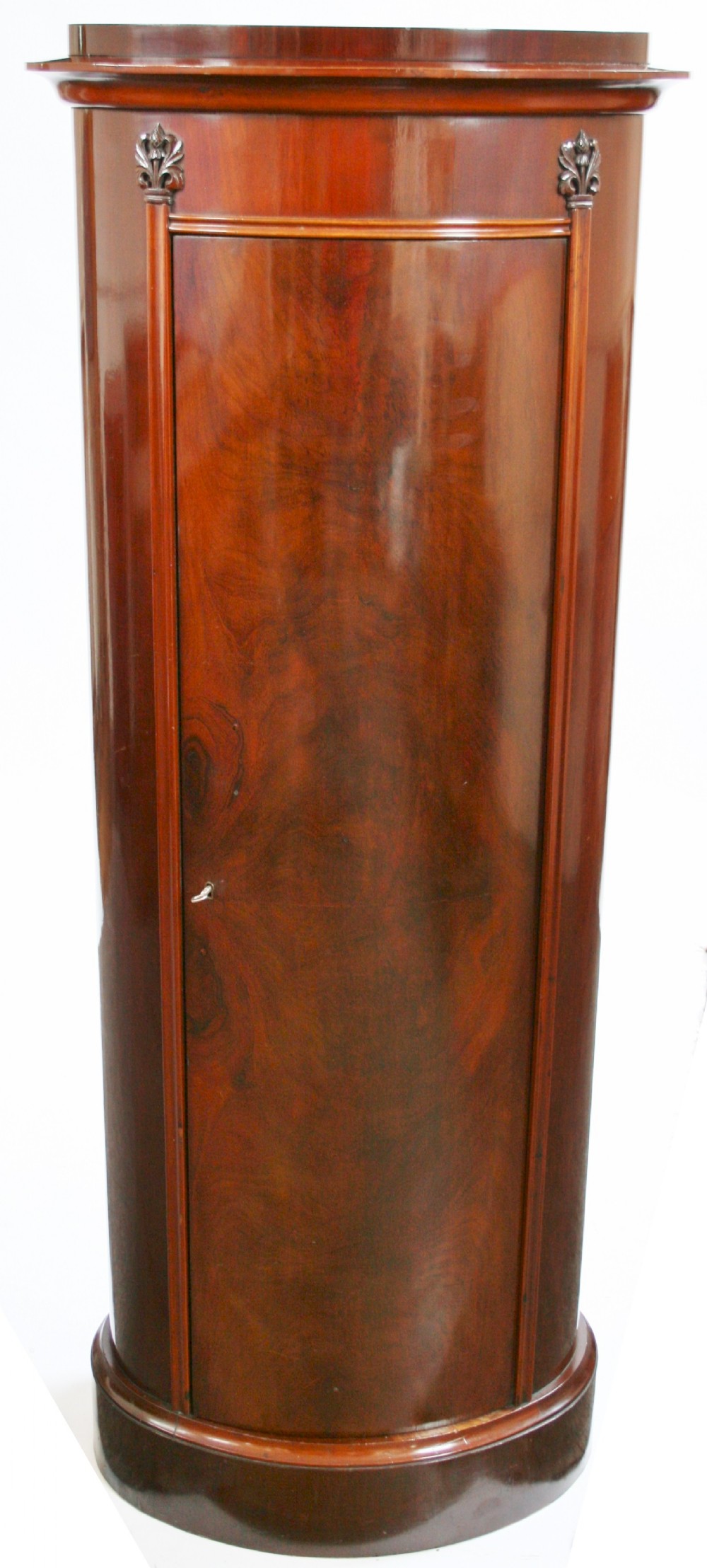 Victorian Mahogany Half Round Pedestal Cupboard.