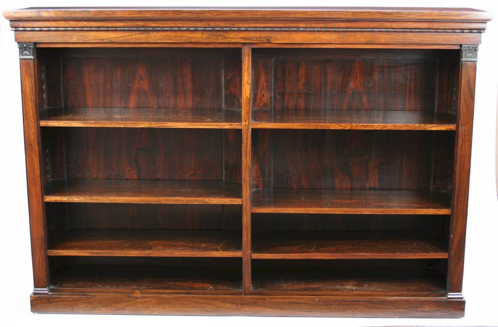 William 1V Rosewood Open Bookcase having 6 Adjustable Shelves in 2 Sections.